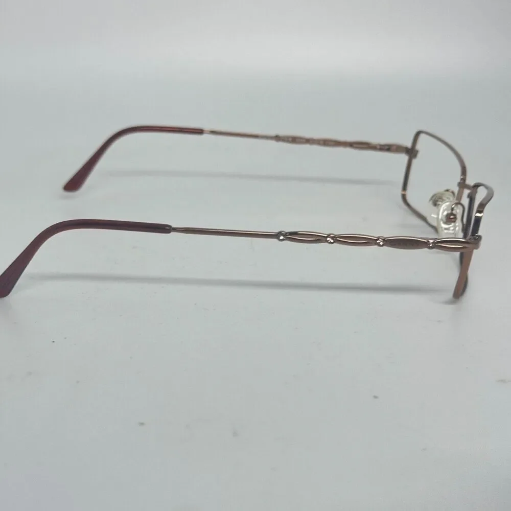 Genny 775-B 5339‎ Eyeglasses Frames Brown Rectangular Full Wire No Lens H1241